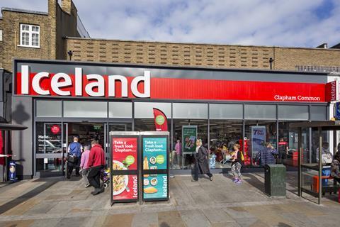 Iceland has used its new fascia for the first time at its store in Clapham Common